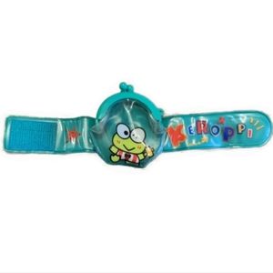 Vtg 90s Sanrio Keroppi green frog coin purse wrist wallet bracelet rare